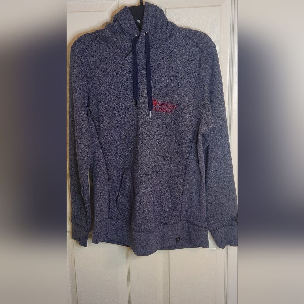 New Ear L Stone Blue French Lngslv  Pocket Women’s French Terry Pullover Hoodie